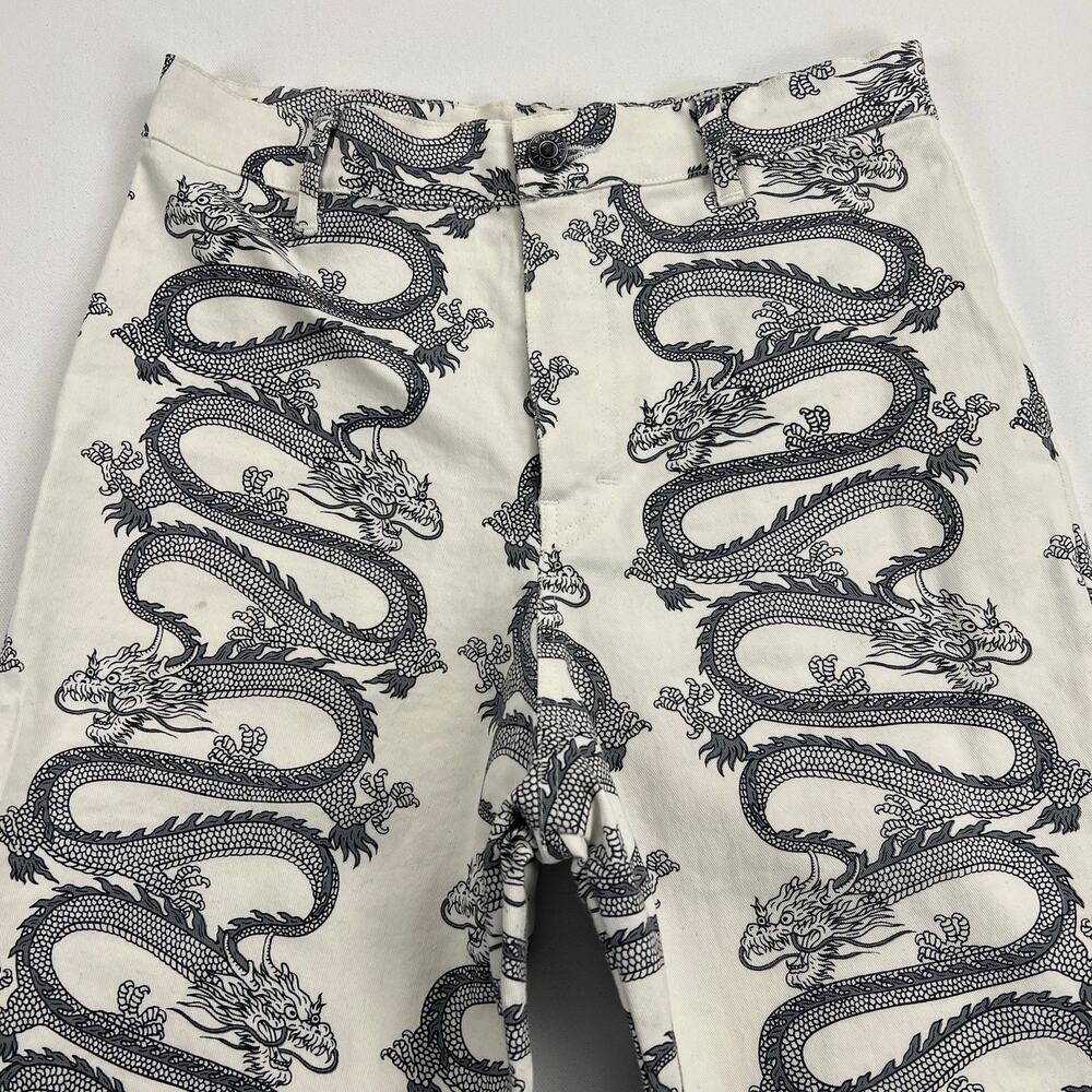 MOTEL Rocks Zoven Trousers Dragon Rope White High Waist 32" Inseam Size M - Picture 3 of 14